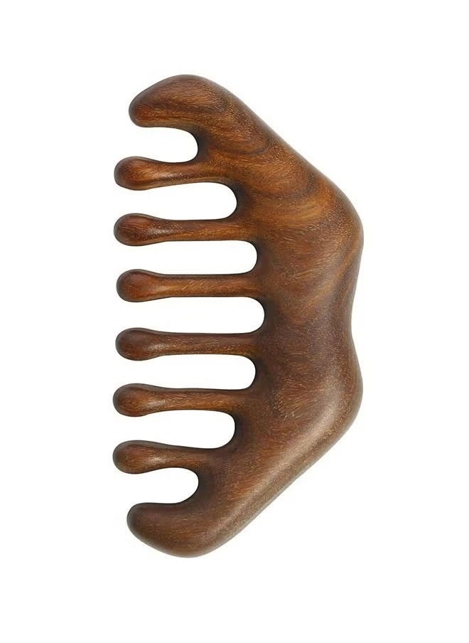 BOUND MOAT Natural Wood Wide Tooth Hair Comb Head Scalp Massage No Static Sandalwood Hair Pick Wooden Comb,anti-static meridian massage comb for Men and Women  - Image 1