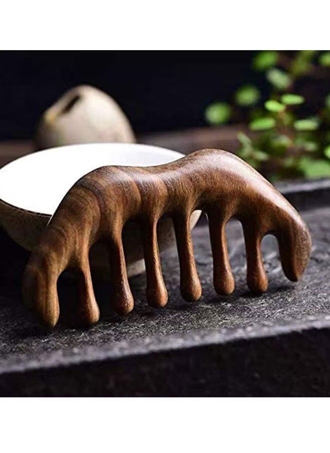 BOUND MOAT Natural Wood Wide Tooth Hair Comb Head Scalp Massage No Static Sandalwood Hair Pick Wooden Comb,anti-static meridian massage comb for Men and Women  - Image 3