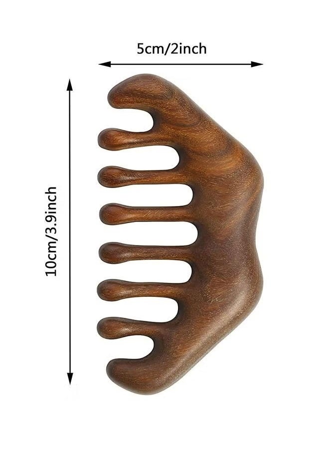 BOUND MOAT Natural Wood Wide Tooth Hair Comb Head Scalp Massage No Static Sandalwood Hair Pick Wooden Comb,anti-static meridian massage comb for Men and Women  - Image 5
