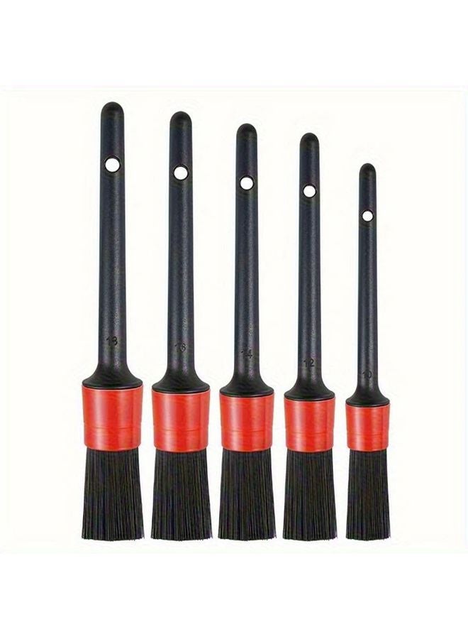 5 حزمة فرش بلاستيكية سوداء FlexiClean متعددة الأغراض لتنظيف السيارات والإلكترونيات والمنزل - Image 1