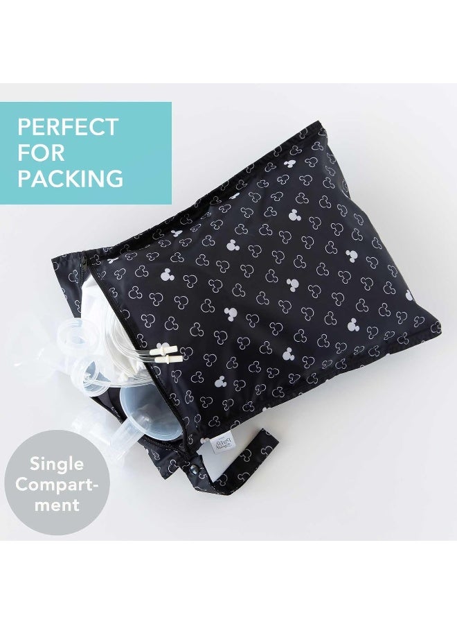 Bumkins Waterproof Wet Bags for Baby, Disney Mickey Mouse, Travel, Swimsuit, Cloth Diapers, Pump Parts, Gym Clothes, Toiletries, Strap to Stroller, Zipper Reusable Bag - Image 2