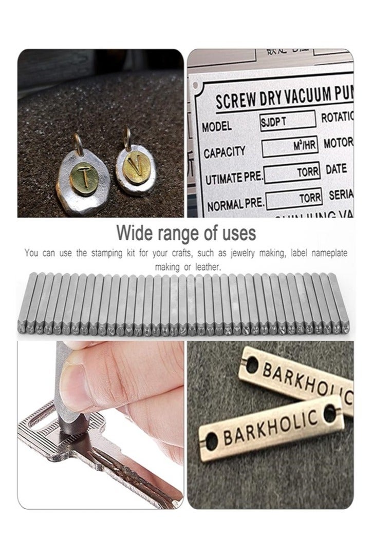 37 Pcs Number and Letter Punch Set 3mm Metal Stamping Tool Set A to Z 0 to 9 Heart Shape Letter Number and Symbols Stamp Punch for Stamping Metal Wood Plastic Leather - Image 4