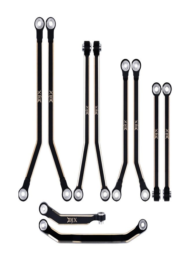DJX 10PCS Brass High Clearance Links Set Front & Rear Link with Steering Link Suitable for Axial SCX30 Upgrades Parts - Image 1