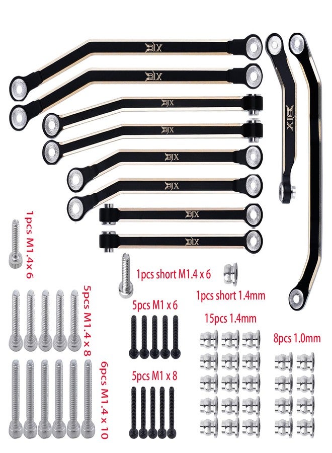 DJX 10PCS Brass High Clearance Links Set Front & Rear Link with Steering Link Suitable for Axial SCX30 Upgrades Parts - Image 2