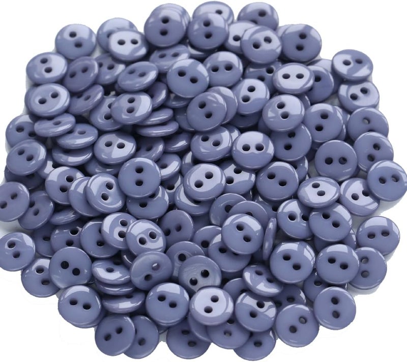 GANSSIA 500pcs 9mm (11/32 Inch) Tiny and Small Size Resin Buttons for Garments Sewing 2 Holes Dark Gray Color Buttons DIY Crafts - Image 1