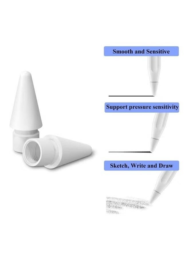 6-Piece Quality Quality Replacement Tips Set For Apple Pencil White  - Image 4