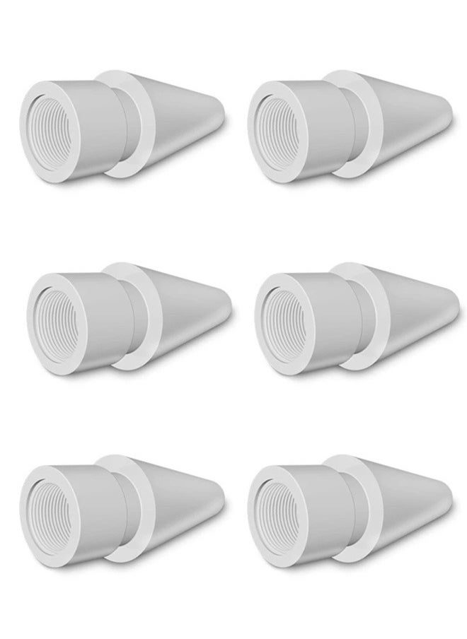 6-Piece Quality Quality Replacement Tips Set For Apple Pencil White  - Image 1