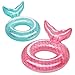 HeySplash Pool Floats Kids Inflatable Swimming Ring Mermaid Tail Shaped Swim Tube Floaties Summer Water Fun Beach Party Swimming Pool Toys for Kids Children Water Activities Rose Gold Blue - Image 2