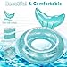 HeySplash Pool Floats Kids Inflatable Swimming Ring Mermaid Tail Shaped Swim Tube Floaties Summer Water Fun Beach Party Swimming Pool Toys for Kids Children Water Activities Rose Gold Blue - Image 4