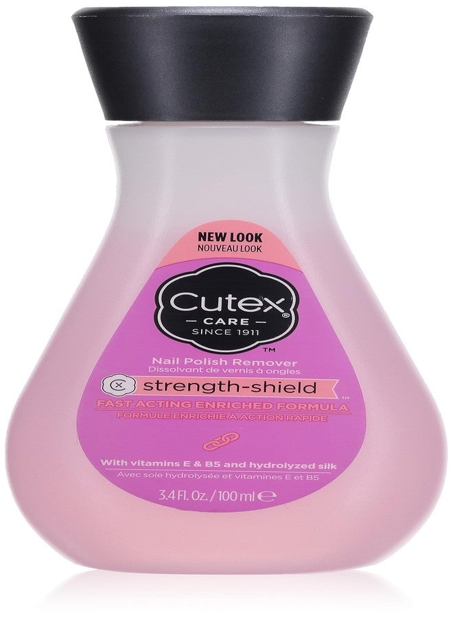 Cutex Nail Polish Remover Strength-Shield, Acetone Nail Polish Thinner, Protects Healthy Nails with Vitamin E, B5 and hydrolyzed Silk, Quick and Easy Removal, Non Drying, 3.4 Fl. Oz Each - Image 1