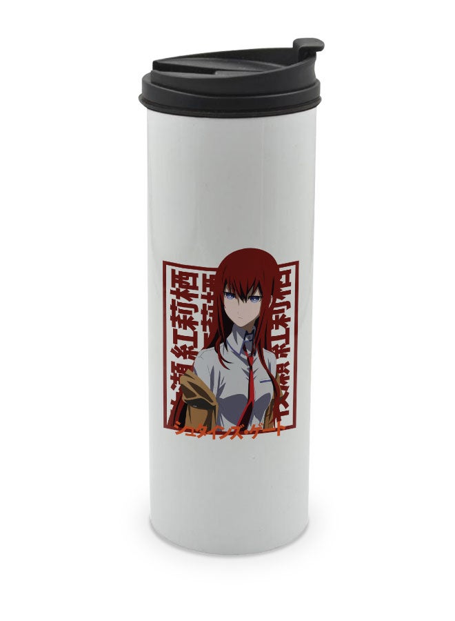 LIT Steins Gate White Tumbler for Hot Drinks Steins Gate White Tumbler kurisu makise Travel Coffee Tumbler Waifu Anime Kurisu Fan Cosplay-Steins;Gate - Image 1