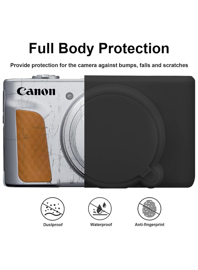 Silicone Camera Case for Canon PowerShot SX740/ SX730 Digital Camera, SX740 Camera Soft Case Cover Rubber Camera Sleeve with Removable Lens Cover, Black - Image 5
