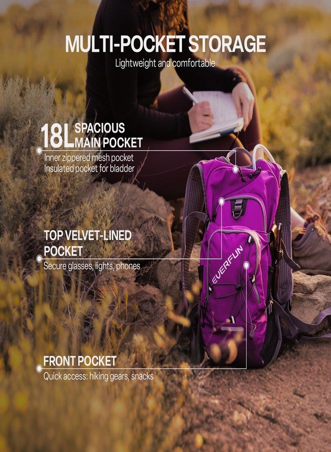 إيفر فن حقيبة ظهر إيفر فن للترطيب مزودة بكيس ماء سعة 2 لتر، مناسبة للمشي لمسافات طويلة، للرجال والنساء، خفيفة الوزن، معزولة حرارياً، مثالية للمشي لمسافات طويلة، وركوب الدراجات، والجري، والتسلق، والتخييم. - Image 2
