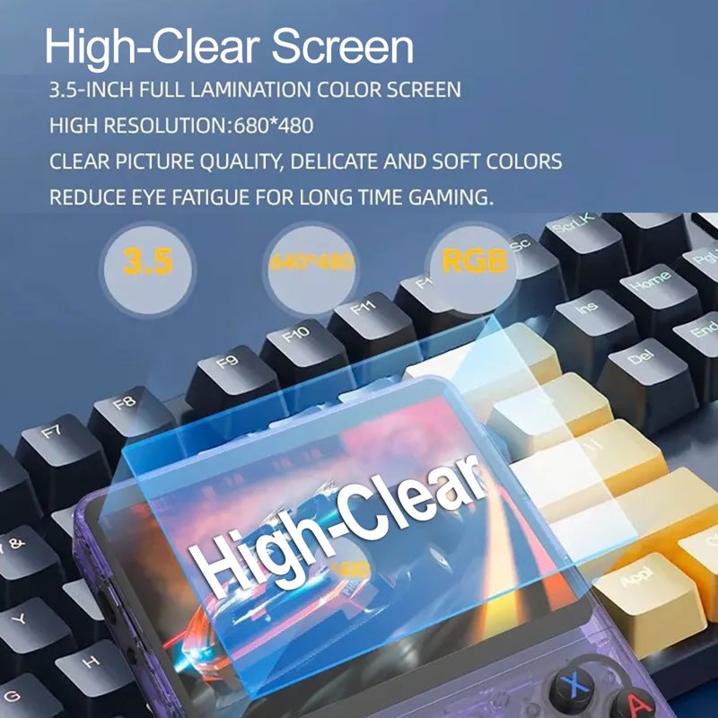 Handheld Game 3.5-inch IPS 640*480 High-clear Screen Supports Multiple Emulators, Dual 3D Joysticks, Dual Storage Cards, with OTG Interface Game Console Rechargeable Long Battery Life Play on TV - Image 3