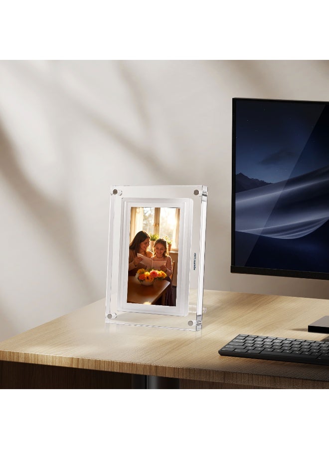 Powerology 7" Smart Frame Digital Photo Display / Wireless Instant Sharing / Smart Photo Centering / Touch Frame Display / Work with Frameo APP / Wireless Sharing Picture to the Frame - White - Image 4