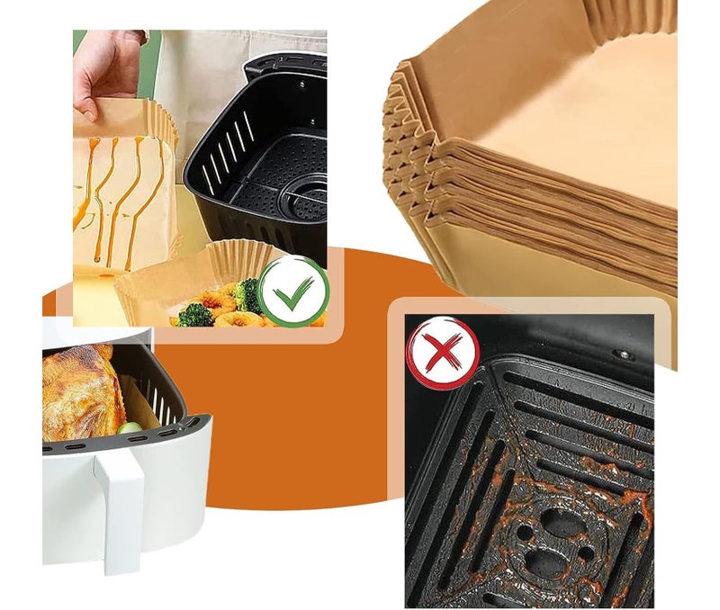 SKY-TOUCH SKY 200PCS Air Fryer Disposable Paper Liners 16cm – Non-Stick Oil-Proof Food Grade Parchment Sheets for Air Fryer, Oven & Microwave – Easy Clean Baking Accessories - Image 3