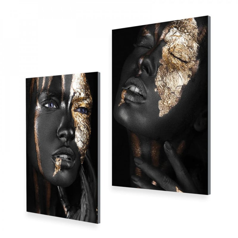 ماركتنا لوحة قماشية ثنائية بتصميم فتاة بمقاس اجمالي 80×60 سم - Image 2