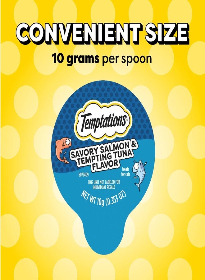 Temptations Lickable Spoons Adult Wet Cat Treat, Savory Salmon and Tempting Tuna Flavor, 4 Spoons, Pack of 12 (48 Total Treats) - Image 3