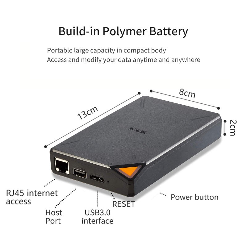 SSK 2TB Portable NAS External Wireless Hard Drive with Own Wi-Fi Hotspot, Personal Cloud Smart Storage Support Auto-Backup, Phone/Tablet PC/Laptop Wireless Remote Access - Image 3