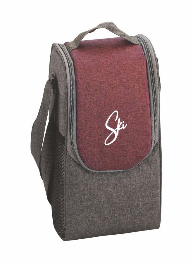 SKi Homeware Lunch Mate- 4 Steel Clip-Lock containers 350ML Each and 750ML Stainless Steel Bottle and a Steel Spoon, in a Washable Fabric Bag (Red & Grey) - Image 5