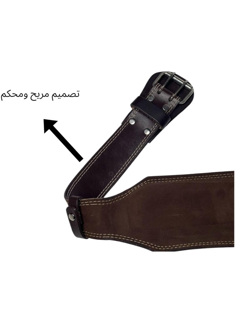 سبورت كيو - حزام رفع أثقال من سبورت كيو®️ جلد طبيعي عالي الجودة، يوفر دعمًا قويًا ومريحًا أثناء التمارين الثقيلة، مثالي للرياضيين ومحبي كمال الأجسام، تصميم متين وأنيق - Image 1