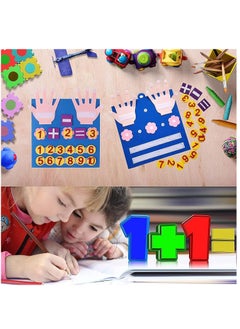Soofam Montessori Learning Toddler Felt Educational Toy Finger Number Counting Math Felt Board Preschool Mani-pulatives Travel Game Addition Subtraction 3+ Year Old Gift Activity Kindergarten(Blue)  - Image 5