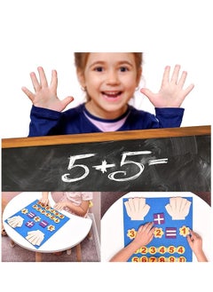 Soofam Montessori Learning Toddler Felt Educational Toy Finger Number Counting Math Felt Board Preschool Mani-pulatives Travel Game Addition Subtraction 3+ Year Old Gift Activity Kindergarten(Blue)  - Image 2