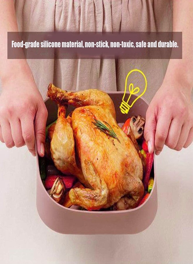 Zerodis Air Fryer Silicone Pot, Silicone Air Fryer Basket Silicone Bowl For Air Fryer Oven Accessories Replacement for Paper Liners(8.1x8.1inch) - Image 3