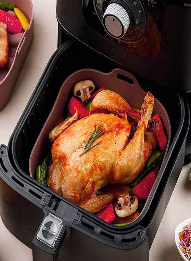 Zerodis Air Fryer Silicone Pot, Silicone Air Fryer Basket Silicone Bowl For Air Fryer Oven Accessories Replacement for Paper Liners(8.1x8.1inch) - Image 4