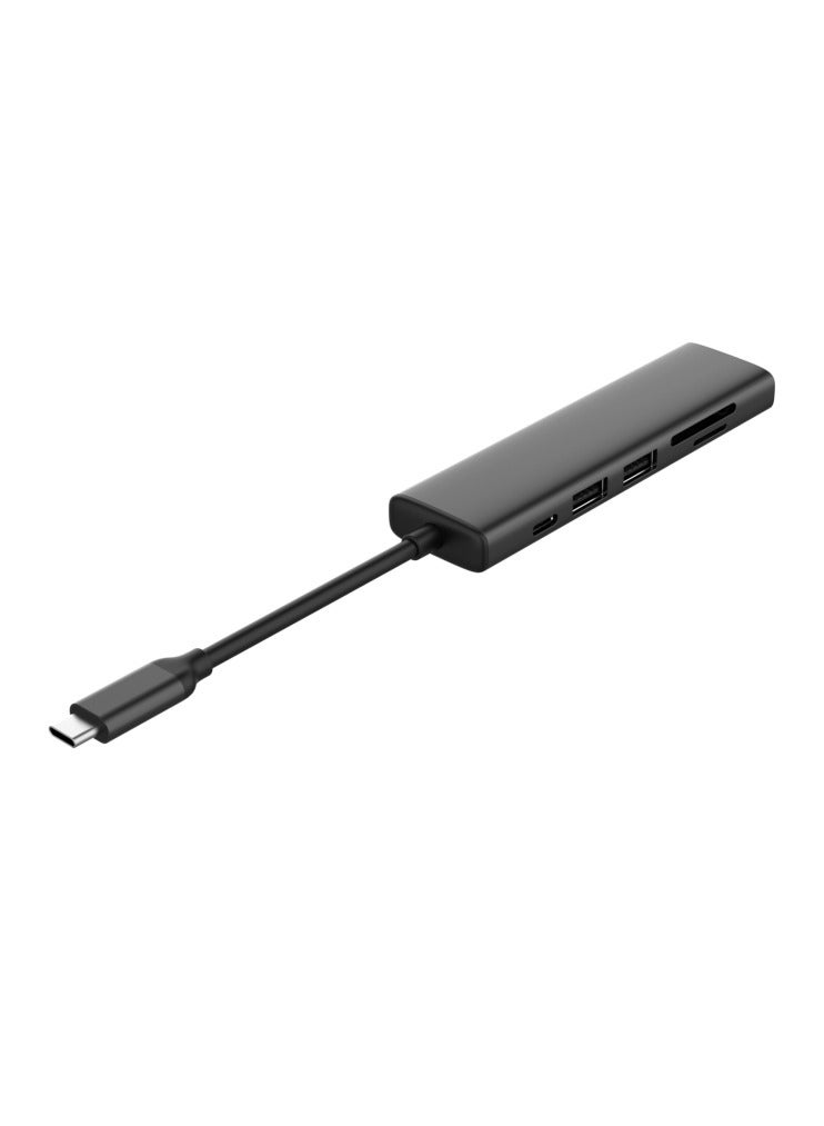 Huntkey D06 - 6 in 1 USB-C Docking Station 2*USB3.0+1*USB-C (5G+PD100W) +1*HDMI(4K/60HZ)+1*SD+1*TF HDMI resolution: 4K*2K/60Hz Grey 92W - Image 3