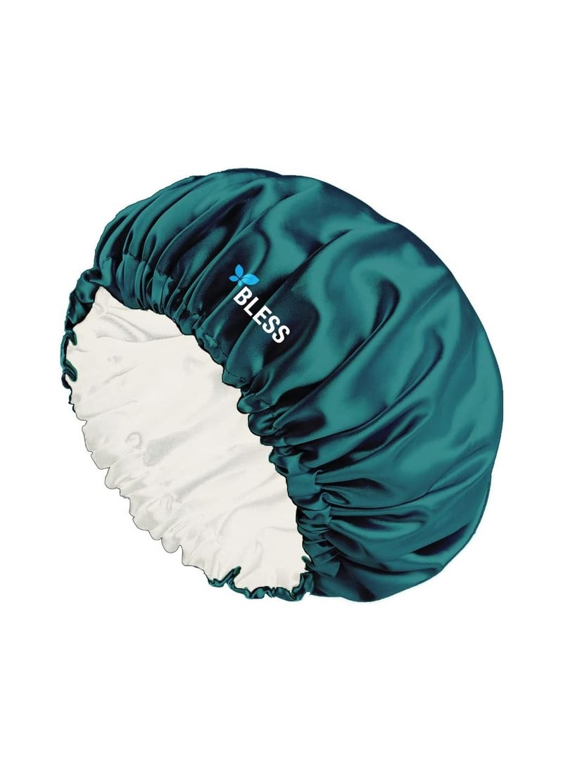 Bless Bless satin bonnet - Petrol green 