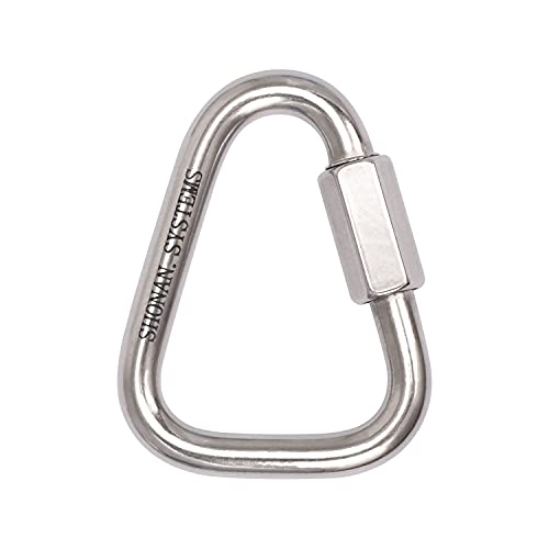 Shonan.Systems SHONAN Delta Quick Link, Large Stainless Steel 3.5 Inch Triangle Quick Links Heavy Duty Triangle Carabiners Marine Grade, 1 Pack, 2300 Lbs Capacity - Image 1