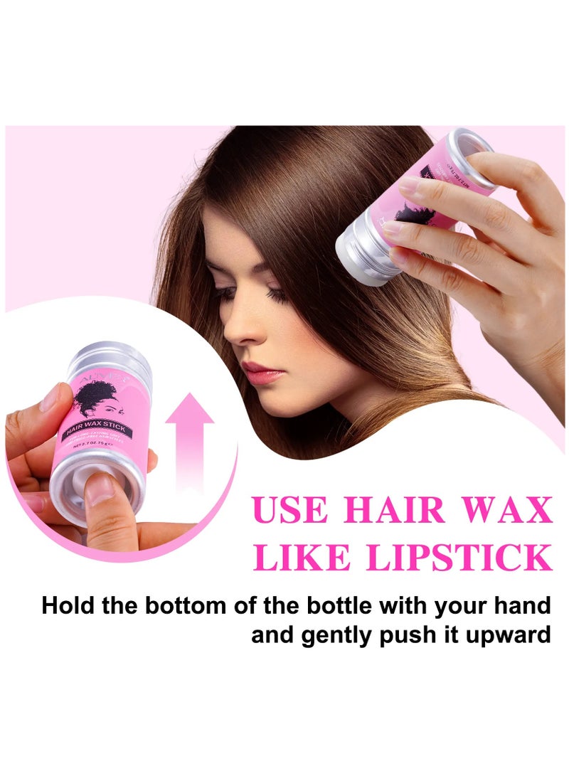 ALIVER عصا شمع الشعر 75 جرامًا لتحسين ملمس الشعر ولمعانه، شمع تصفيف الشعر، كريم تشطيب الشعر المكسور الصغير، عصا التحكم في الحواف، عصا دهن الشعر للرجال والنساء - Image 2