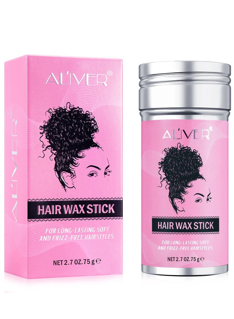 ALIVER عصا شمع الشعر 75 جرامًا لتحسين ملمس الشعر ولمعانه، شمع تصفيف الشعر، كريم تشطيب الشعر المكسور الصغير، عصا التحكم في الحواف، عصا دهن الشعر للرجال والنساء - Image 1