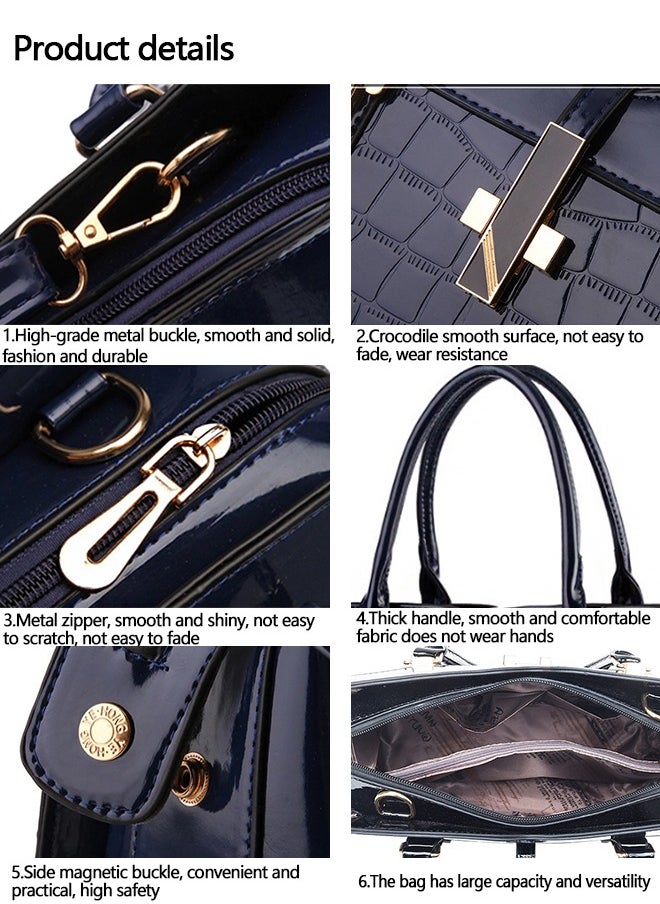 Yolu - Crocodile Texture PU Leather Handbag, Women Leather Crossbody Bag - Image 1