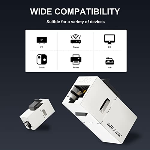 iwillink 10Gbps CAT7 Coupler RJ45 Keystone Shielded Coupler 25-Pack, Ethernet Coupler, Female to Female Keystone Jack, STP Keystone Insert for Cat7/Cat6a/cat6/cat5e Cable - Image 2