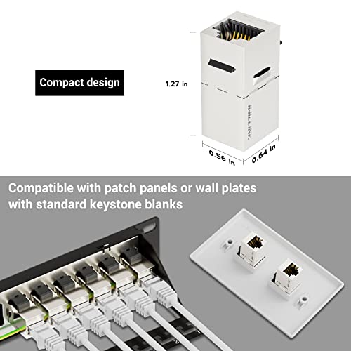 iwillink 10Gbps CAT7 Coupler RJ45 Keystone Shielded Coupler 25-Pack, Ethernet Coupler, Female to Female Keystone Jack, STP Keystone Insert for Cat7/Cat6a/cat6/cat5e Cable - Image 5
