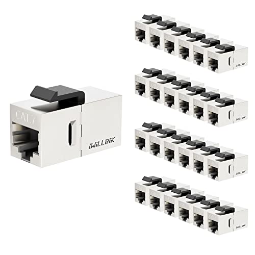 iwillink 10Gbps CAT7 Coupler RJ45 Keystone Shielded Coupler 25-Pack, Ethernet Coupler, Female to Female Keystone Jack, STP Keystone Insert for Cat7/Cat6a/cat6/cat5e Cable - Image 1