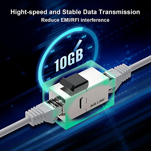 iwillink 10Gbps CAT7 Coupler RJ45 Keystone Shielded Coupler 25-Pack, Ethernet Coupler, Female to Female Keystone Jack, STP Keystone Insert for Cat7/Cat6a/cat6/cat5e Cable - Image 4