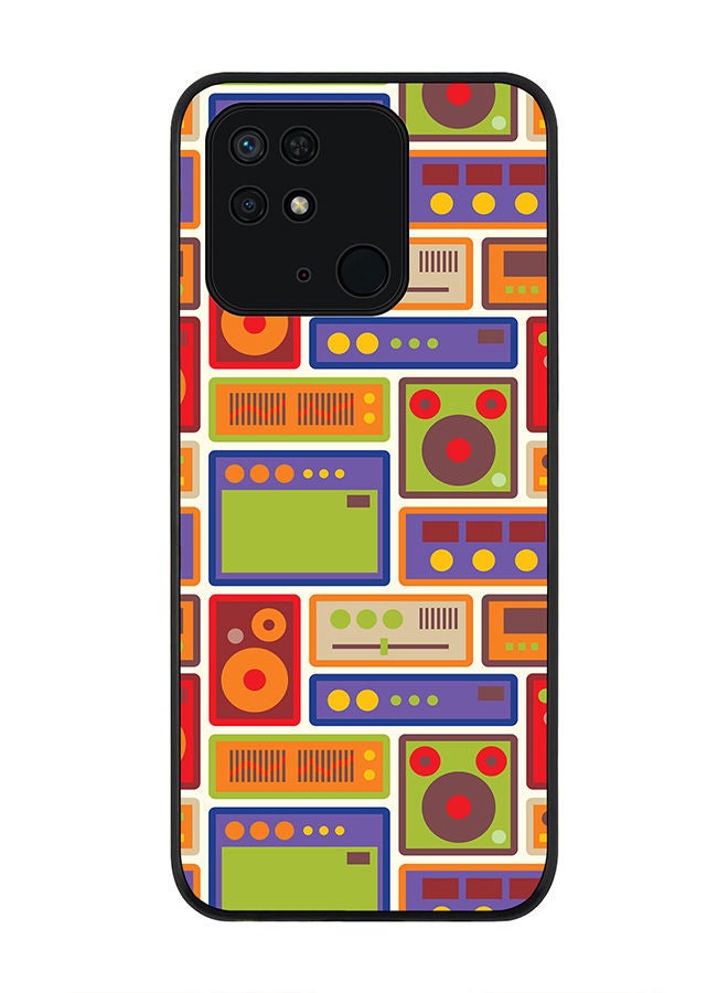 Stylizedd Rugged Black edge case for Redmi 10C 4G  Slim fit Soft Case Flexible Rubber Edges Anti Drop TPU Gel Thin Cover - Retro Equipment - Image 1
