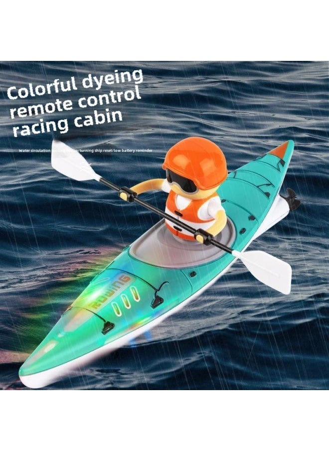 2.4 High Speed Remote Control Speedboat Wireless Charging Competition Children Dragon Boat Boat Boy Water Toy Boat-Color:♧☩―lemon Orange Dragon Boat Racing―☩♧-Specifications:♧☩―2 Remote Control Batteries + Charging Cable―☩♧  - Image 3