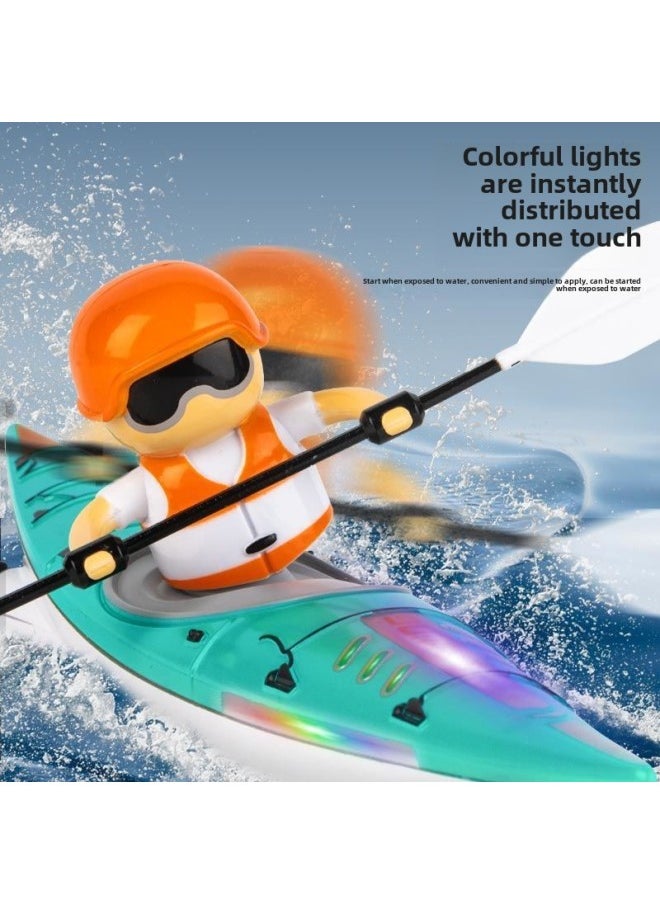 2.4 High Speed Remote Control Speedboat Wireless Charging Competition Children Dragon Boat Boat Boy Water Toy Boat-Color:♧☩―lemon Orange Dragon Boat Racing―☩♧-Specifications:♧☩―2 Remote Control Batteries + Charging Cable―☩♧  - Image 4
