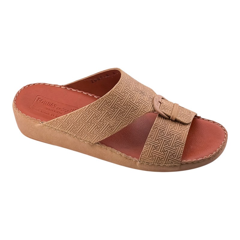 إيت صندل عربي يدوي الصنع للرجال من AET | شبشب رجالي خارجي | شبشب مفتوح من الأمام للاستخدام اليومي | جلد شامواه عربي أصلي مع إبزيم | تصميم جديد | نعل داخلي بلون بني فاتح | مريح وخفيف الوزن - Image 1