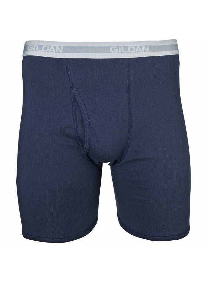 Gildan Men's Underwear Boxer Briefs, Multipack, Navy/Heather Navy/Sport Grey/Dot/Navy (5-Pack), 2X-Large - Image 4