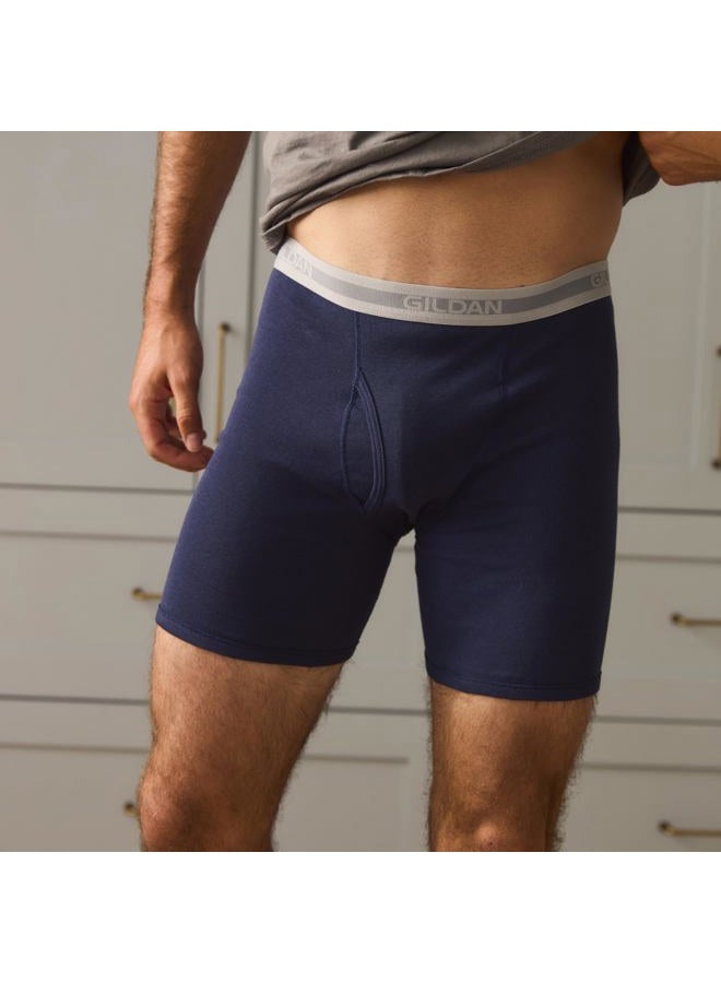 Gildan Men's Underwear Boxer Briefs, Multipack, Navy/Heather Navy/Sport Grey/Dot/Navy (5-Pack), 2X-Large - Image 2