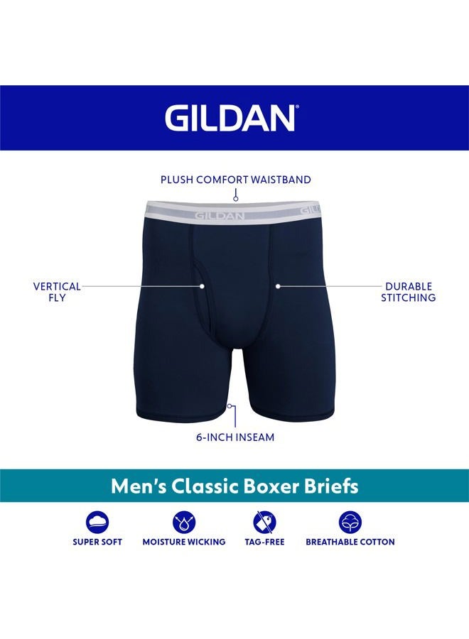 Gildan Men's Underwear Boxer Briefs, Multipack, Navy/Heather Navy/Sport Grey/Dot/Navy (5-Pack), 2X-Large - Image 3