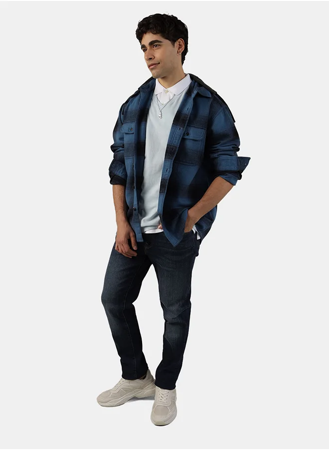 امريكان ايجل Checked Hooded Shirt