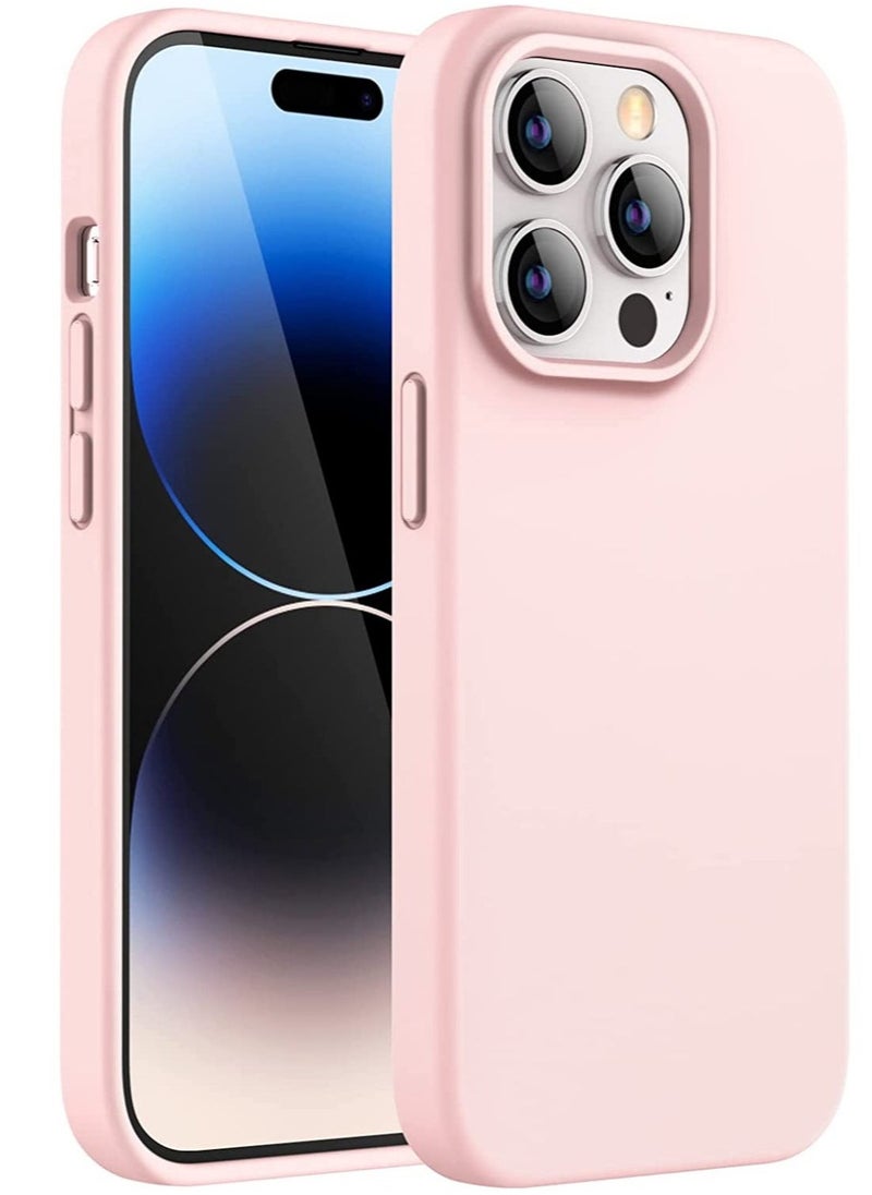 Raxoom Silicone Case for iPhone 14 Pro Max 6.7-inch, Silky-Soft Touch Full-Body Protective Phone Case, Shockproof Cover with Microfiber Lining (Pink) - Image 1