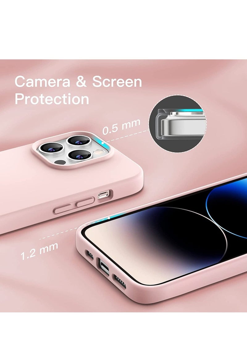Raxoom Silicone Case for iPhone 14 Pro Max 6.7-inch, Silky-Soft Touch Full-Body Protective Phone Case, Shockproof Cover with Microfiber Lining (Pink) - Image 3