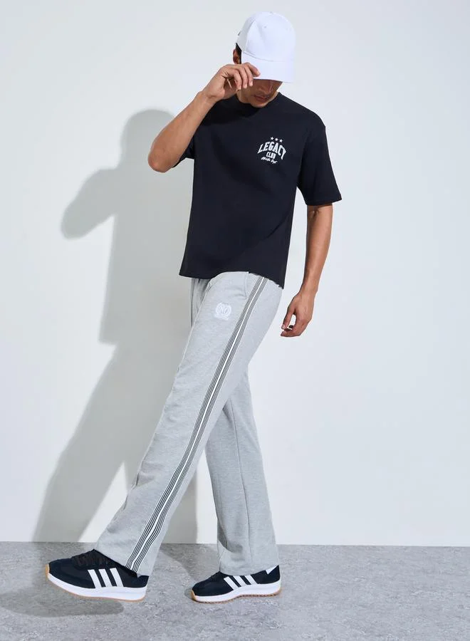 Styli Grey Side Striped Pocket Details Oversized Jogger